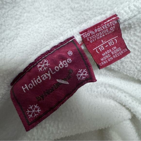 Vintage Holiday Lodge Fleece Jacket Pinecone Embroidered Winter Cardigan Large - Picture 8 of 8